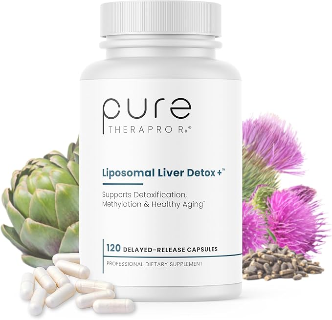 Pure Therapro Rx Liposomal Liver Detox + 120 Acid-Resistant VCaps | Soy-Free Liposomal Format Containing Methylation Nutrient Cofactors | Supports Liver Detox and Cleansing | Vegan