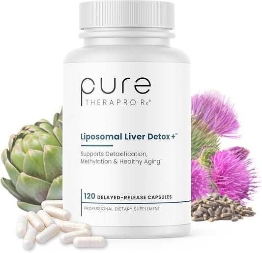Pure Therapro Rx Liposomal Liver Detox + 120 Acid-Resistant VCaps | Soy-Free Liposomal Format Containing Methylation Nutrient Cofactors | Supports Liver Detox and Cleansing | Vegan