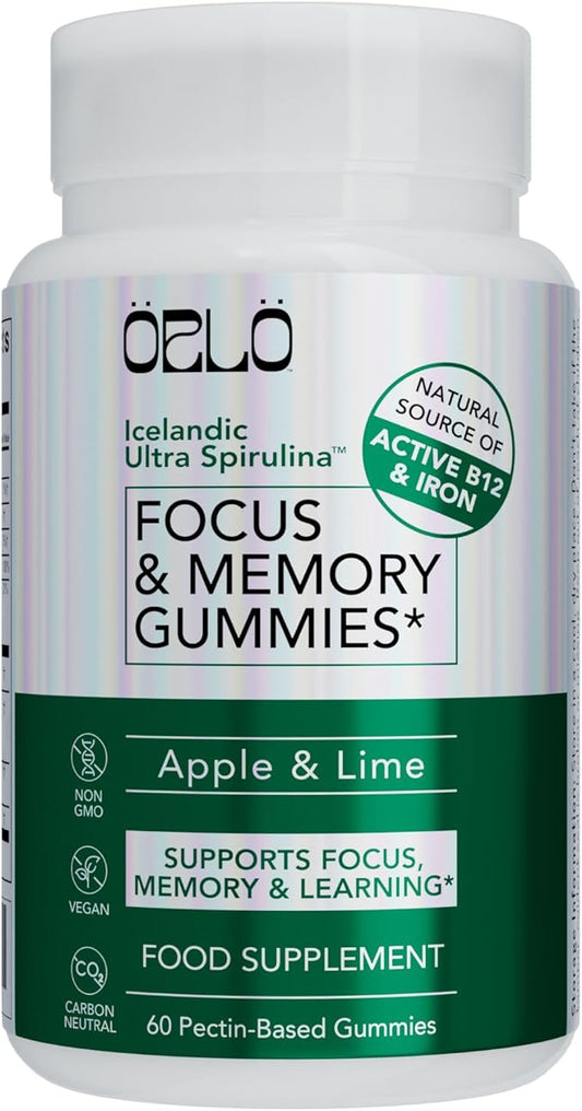 Orlo Focus & Memory Gummies – Nootropic Supplement for Adults with Lion’s Mane, L-Theanine, Phosphatidylserine, Spirulina, Vitamin B6 & B12 Methylcobalamin (60 Gummies)