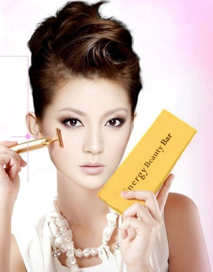 AnHua Beauty Massage 24K Golden Anti-Aging Pulse Skin Care Gold Facial Roller Massage