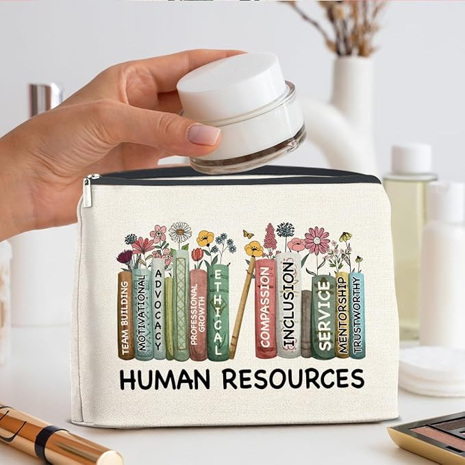 Human Resources Gifts for Women Makeup Bag Thank You Gift for Human Resources HR Cosmetic Bag Zipper Makeup Pouch