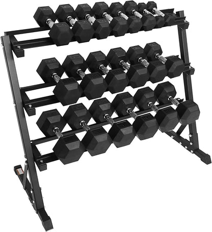 Premium Rubber Coated Hex Dumbbell Weight Set, Multiple Packages