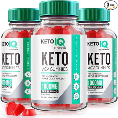 (3 Pack) Keto IQ Keto ACV Gummies, Keto IQ Keto ACV Formula for Advanced Weight Loss, Keto IQ Keto Dietary Supplement, Keto IQ Keto + ACV Gummy, KetoIQ Gomitas Reviews (180 Gummies)