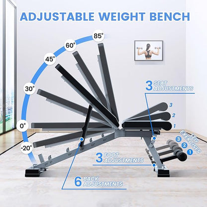 Adjustable Weight Bench Professional Utility Heavy Duty Workout