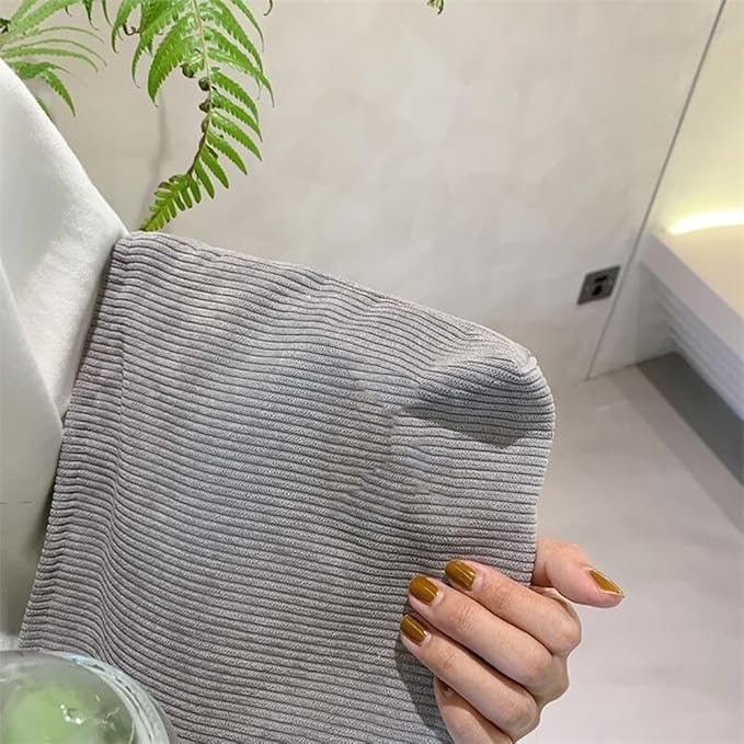Cosmetic Bags for Women Makeup Bag Large Capacity Purse Travel Toiletry Zipper Storage Pouch Make up Brushes Organizer for Gifts (Corduroy, light grey)