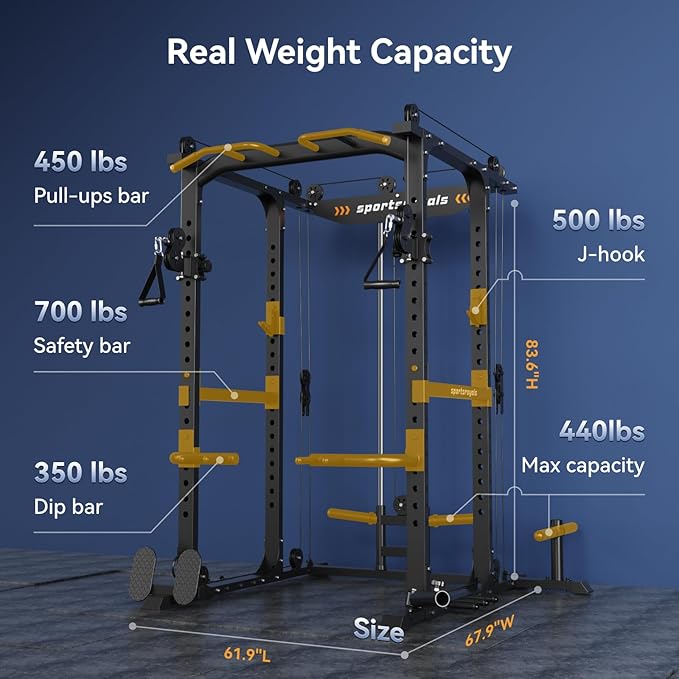 Sportsroyals Power Cage 1600lbs Multi-Function