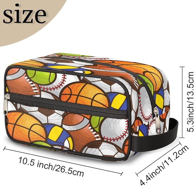 Sport Ball Travel Cosmetic Bag for Boy Men,Hanging Toiletry Bag,Waterproof Makeup Bag,Approved Hygiene Bag Shave Dopp Kit Organizer for Toiletries Shower Bathroom Carry-on Accessories Gifts