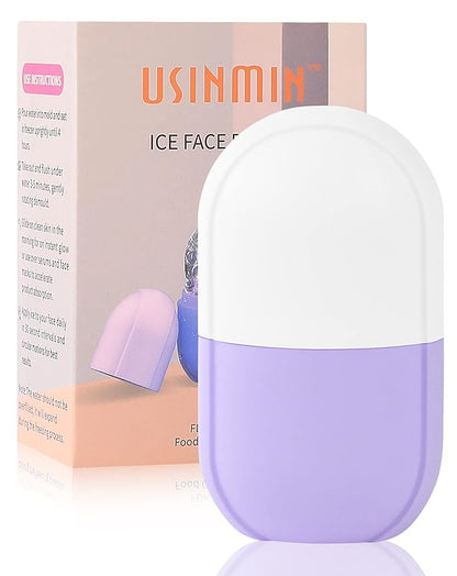 Ice Face Roller, for & Eye, Beauty Facial Rollers Holder Mold Puffiness Relief Massage Skin Care Tools Brighten Lubricate Shrink Pores Remove Fine Lines, PurpleWhite
