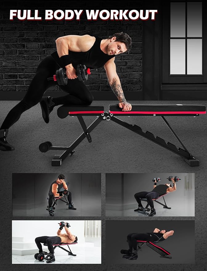 Weight Bench, Adjustable Strength Training Benches for Full