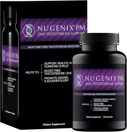 Nugenix PM ZMA - Nighttime Free Testosterone Booster and Sleep Support, 120 Count