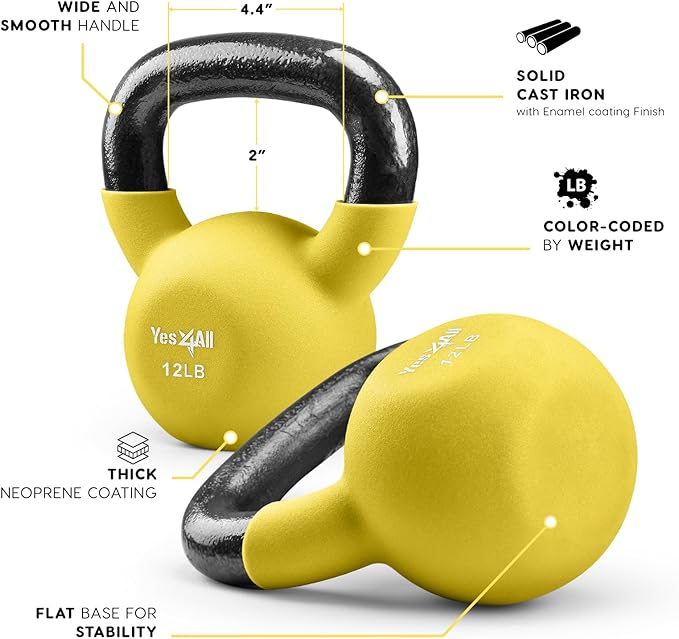 Yes4All Neoprene Coated/Adjustable Kettlebell & Kettlebell Sets -