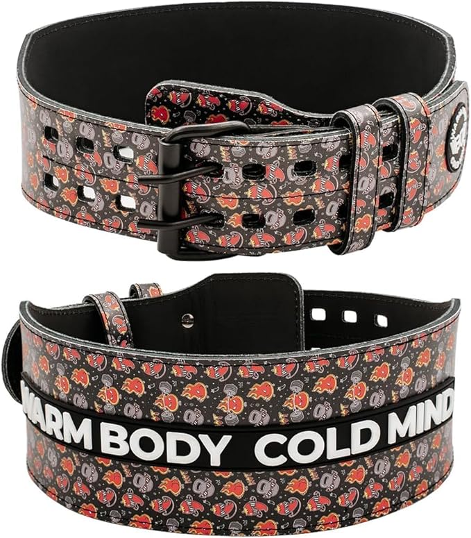 WARM BODY COLD MIND Leather Weight Lifting Belt 4" Adjustable