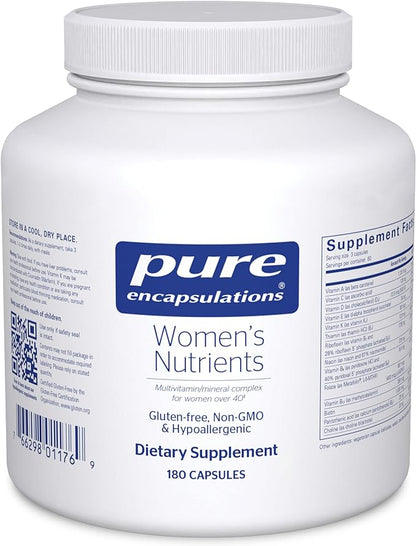 Pure Encapsulations Women's Nutrients - Multivitamin for Women Over 40 to Support Urinary Tract Health, Breast Cell Health & Eye Integrity* - with Vitamin C, Vitamin E & Vitamin A - 180 Capsules