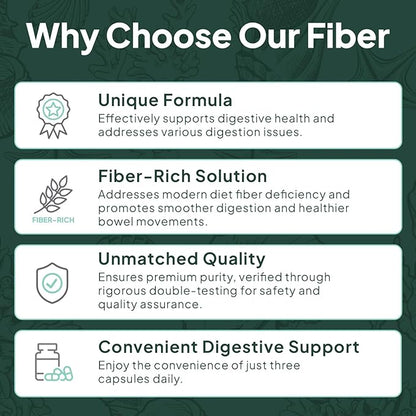 Better Fiber - Daily Fiber Supplement - Soften Stool for Effortless Bowel Movements - with Psyllium Hulk and Slippery Elm - 3 Bottles