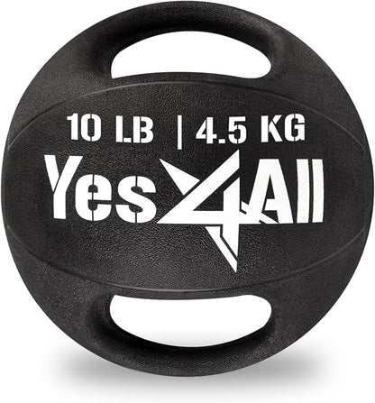 Yes4All Medicine Ball Dual Grip/Exercise Weighted Ball