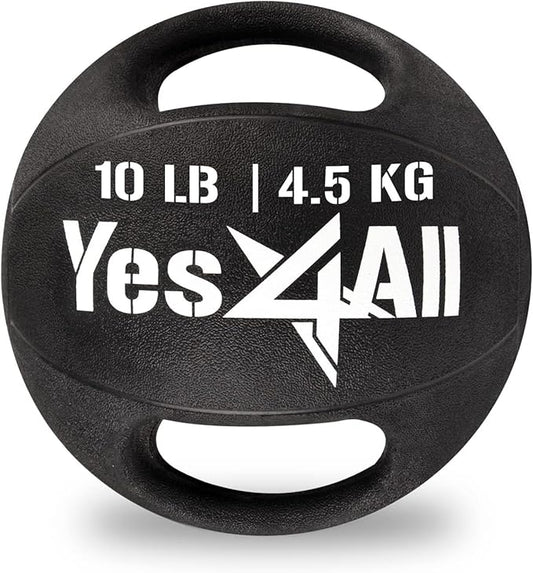 Yes4All Medicine Ball Dual Grip/Exercise Weighted Ball