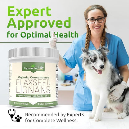 Lignans for Life - Natural Bulk Ground Flaxseed Powder - Omega 3 & 6 Fatty Acids Filled High Fiber Antioxidants - Support Healthy Heart & Hair, Healthy Immune System - 60 Servings 80mg per tab, 1 Pack