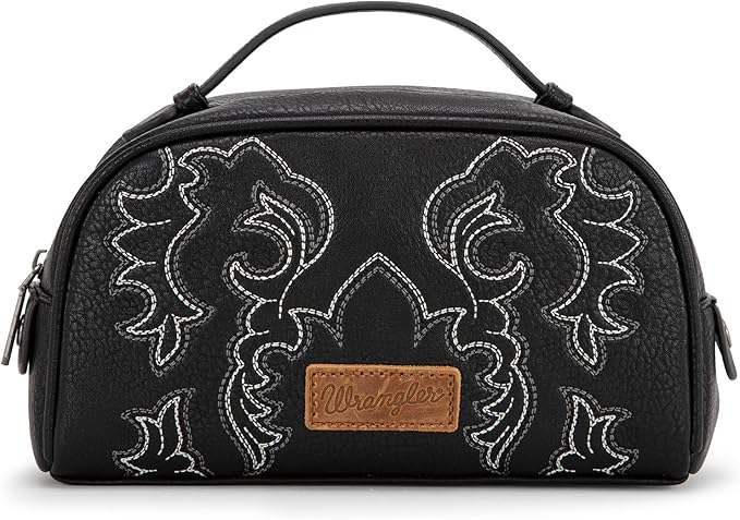 Wrangler Makeup Pouch Bag Mini Western Toiletry Purse Cosmetic Organizer Paisley Travel Pouch for Women