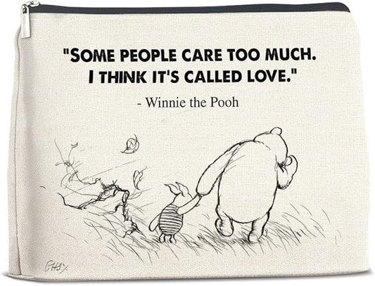 YeleY Winnie the Pooh Gifts for Women Girls Inspirational Gift Winnie the Pooh Makeup Bag for Girls Women Friends Pooh Bear Cosmetic Bag Friendship Makeup Zipper Pouch