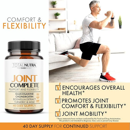 Glucosamine Chondroitin MSM Turmeric 2100mg – Joint Complete Capsules, Advanced Strength Joint Support Supplement for Adults Hands Back Knee Mobility – Bone & Joint Health Supplements for Men & Women