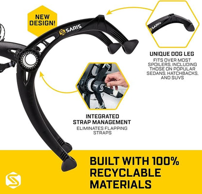 Saris Bones EX 2-Bike Trunk Rack Bicycle Carrier, Durable, Rust-Free, Anti-Sway Straps, Made in USA, Arc-Based Design, 100% Recyclable Materials