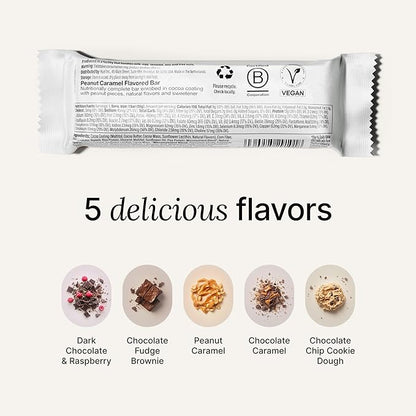 Huel Complete Nutrition Vegan Protein Bars | Chocolate Caramel | 13g Protein, 27 Vitamins and Minerals, 2g Sugar, Non-GMO, 100% Plant Based Snack | 12 Pack