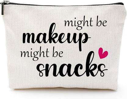 Might Be Makeup Might Be Snakes Funny Makeup Bag Gift for Women Inspirational Cosmetics Pouch for Purse Travel Bag Cases for Toiletries Accessories Organizer