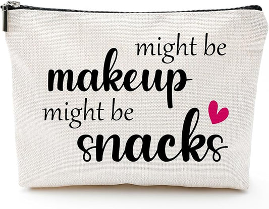 Might Be Makeup Might Be Snakes Funny Makeup Bag Gift for Women Inspirational Cosmetics Pouch for Purse Travel Bag Cases for Toiletries Accessories Organizer