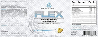 Core Nutritionals Platinum Flex Comprehensive Joint Formula, Promotes Healthy Tendons and Strengthens Cartilage, 240 Tablets