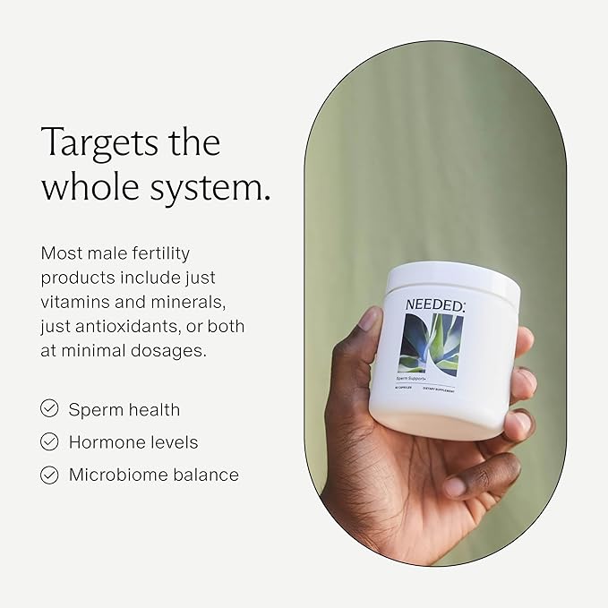 Needed. Sperm Support - Fertility Supplements for Men - Clinically Studied Botanical Ingredients for A Whole Body Approach to Male Fertility - Prenatal Vitamins - 120 Capsules, 30 Day Supply
