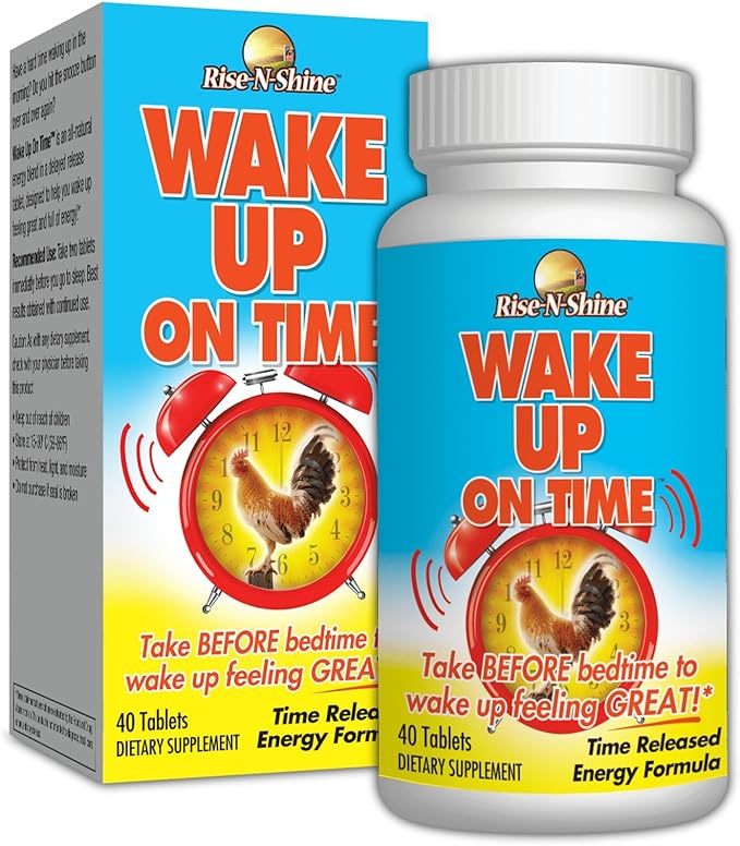 Wake Up On Time Energy Supplement to Help Boost Your Mornings with Alertness & Focus for a Productive Day with Natural Caffeine & More - 40 Tablets