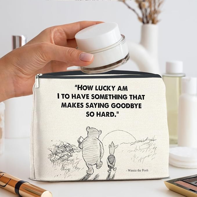 YeleY Pooh Bear Gifts for Women Girls, Friendship Leaving Gifts for Women Girls Friends, Pooh Bear Makeup Bag Cosmetic Bag