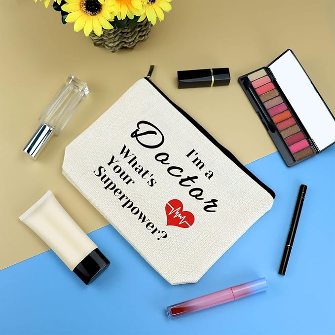 Doctor Gifts for Women Makeup Cosmetic Bag Doctor Appreciation Gifts Retirement Gifts for Doctor Christmas Birthday Gifts Medical Doctor Graduation Gift Thank You Gifts for Doctor Travel Pouch