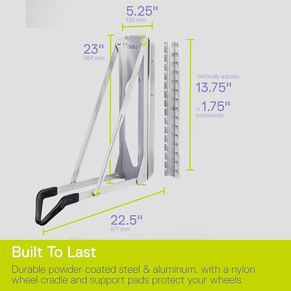 Pivot Bike Storage Rack by Delta Cycle - Bike Rack Garage Wall Mount Swivels to Save Space - No Lifting Required Vertical Bike Rack - Indoor Bike Storage Wall Hanger Holds Up to 100 lbs