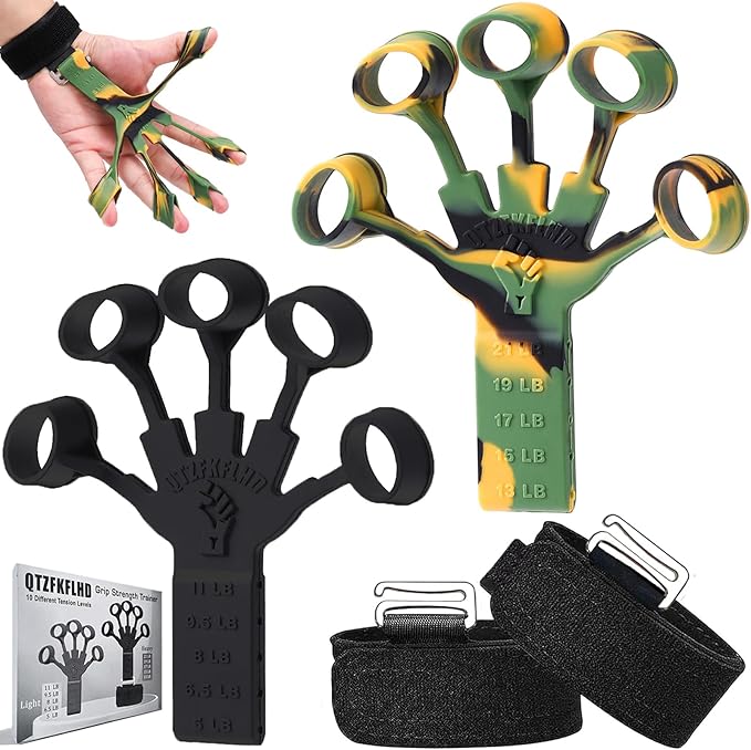 Grip Strength Trainer with Forearm Strengthener Recover(5 PCS)