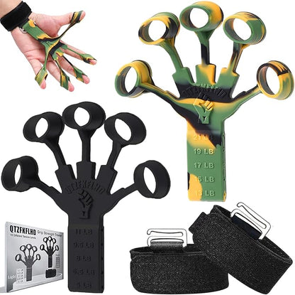 Grip Strength Trainer with Forearm Strengthener Recover(5 PCS)