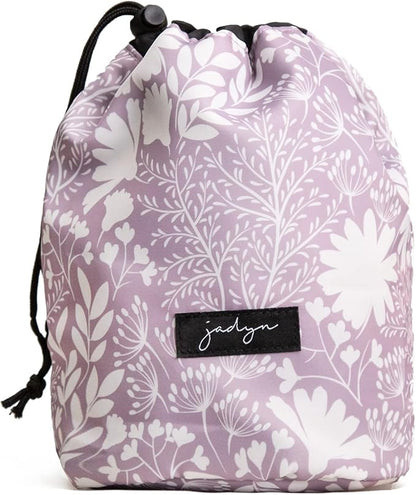 Jadyn Durable Cinch Top Makeup Organizer - Compact Travel Makeup Bag - 7 Interior Pockets for Cosmetics - Drawstring Toiletry Travel Bag for Women - 6L Storage Capacity - (Dusty Lavender)