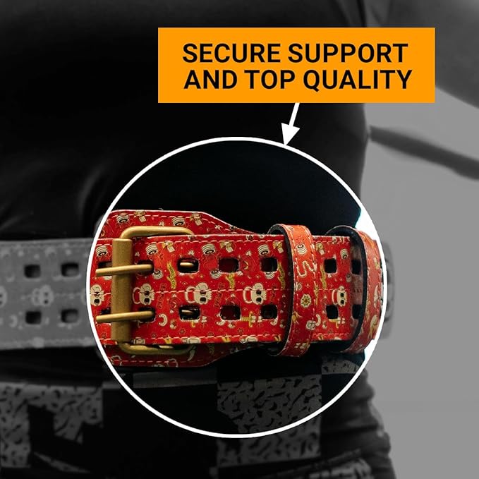 WARM BODY COLD MIND Leather Weight Lifting Belt 4" Adjustable