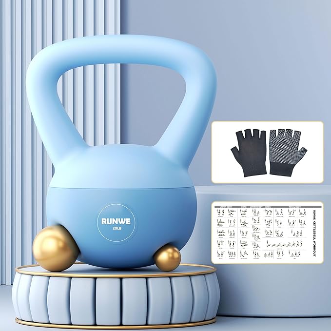 RUNWE Soft Kettlebell - Weight Options for 5 10, 15 15 and 20 LB
