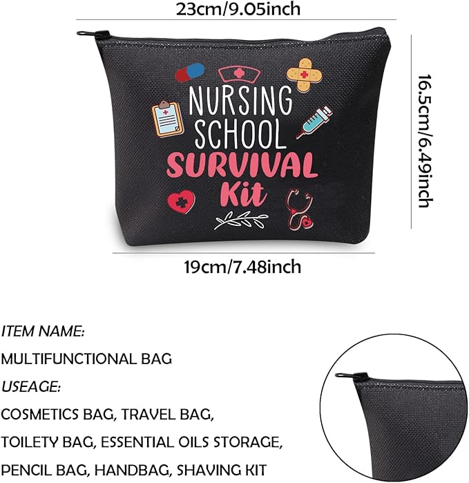 WCGXKO Nurse Gift Nurse Cosmetics Gift Nursing School Survival kit Gift for RN CNA LPV BSN LVP (NURSING SCHOOL black)