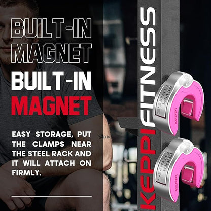 Barbell Clips, C-Shape Barbell Clamps for Weight Lifting 2 Inch