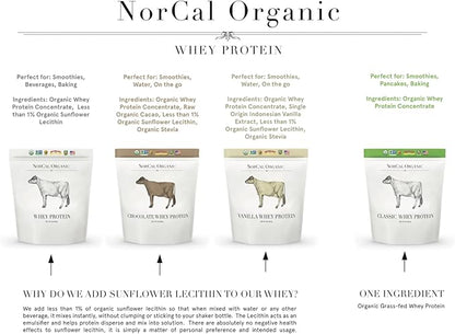NorCal Organic Vanilla Whey Protein - 2lbs | Grass-Fed, Single-Origin Vanilla | Certified Non-GMO & American Humane from California Farms