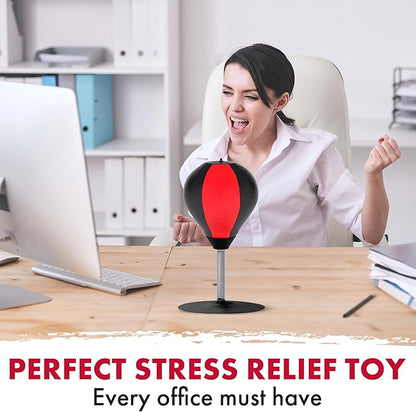 GLACIAL Stress Relief Desktop Punching Bag I Comes with Desk Clamp and Extra Strong Suction Cup