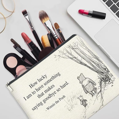YeleY Pooh Bear Gifts for Women Girls, Leaving Gift for Women Girls Friends Sisters, Classic Pooh Bear Makeup Bag Cosmetic Bag Purse