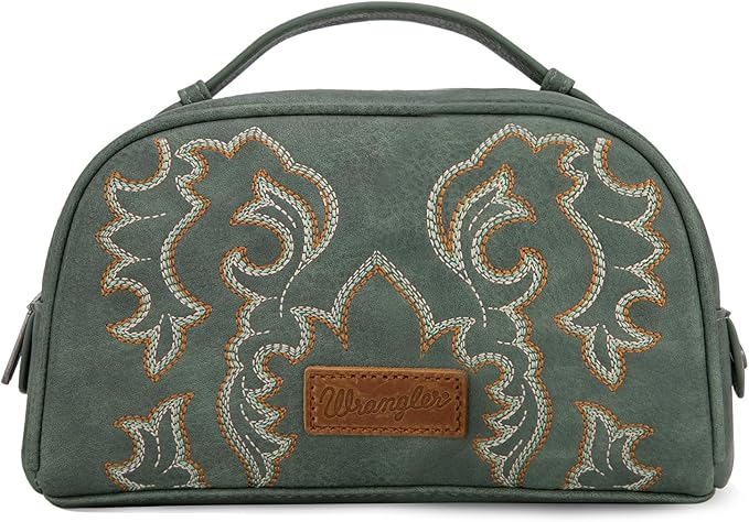 Wrangler Makeup Pouch Bag Mini Western Toiletry Purse Cosmetic Organizer Paisley Travel Pouch for Women