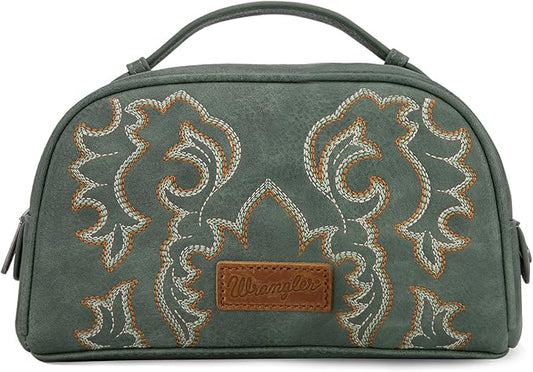 Wrangler Makeup Pouch Bag Mini Western Toiletry Purse Cosmetic Organizer Paisley Travel Pouch for Women