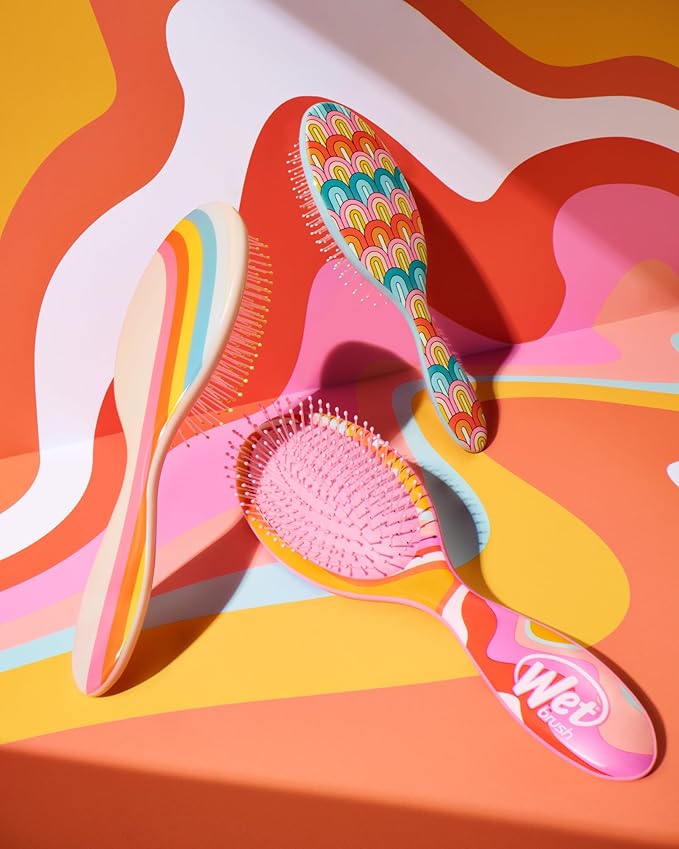 Wet Brush Original Detangler, Rays (Sun Days), Ultra-Soft IntelliFlex Bristles Glide Through Tangles, Detangling Hair Brush (Wet & Dry), Women & Men, Limited Edition