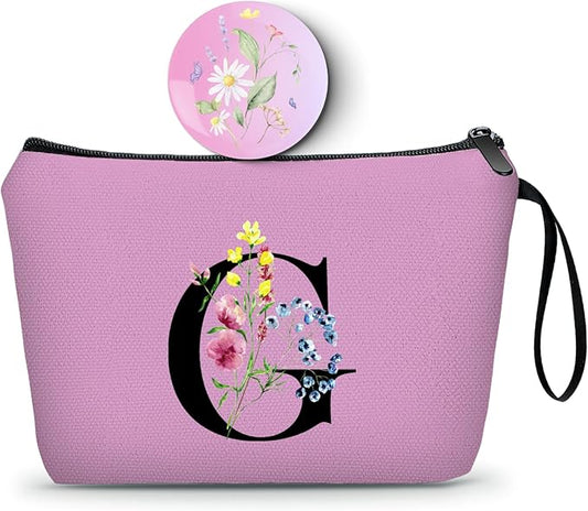 SEAMOON Maid of Honor Friendship Birthday Gifts for Women Her Aunt Sister Bridesmaid Coworkers Bride Personalized Makeup Cosmetic bag with Mirror Mothers Day Christmas Graduation G