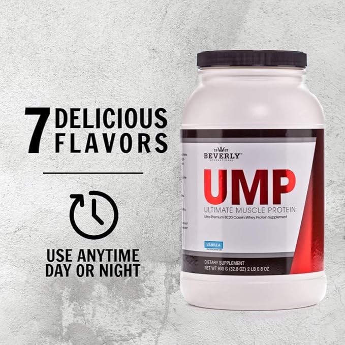 Beverly International UMP Protein Powder, Strawberry. Unique Whey-Casein Ratio Builds Lean Muscle. Easy to Digest. No Bloat. (32.8 oz) 2lb .8 oz