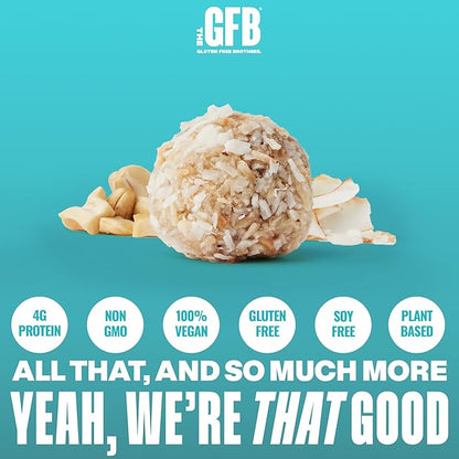 The Gluten Free Brothers Coconut Cashew Bites - Gluten Free Protein Balls – Non GMO, Soy Free, Vegan – Snack Size Plant Based Protein Energy Balls, 4 oz (6 Count)